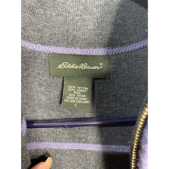 eddie bauer womens vest size large purple zip up sleeveless lambs wool blend - Picture 4 of 5